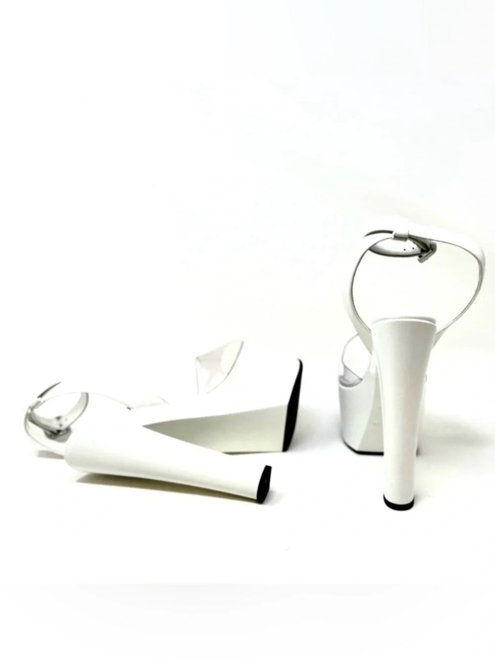 NWB Giuseppe Zanotti SAINTRO 150 PLATFORM SANDALS IN White LEATHER & PVC, U.S. 7